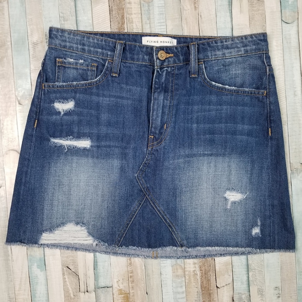 Flying Monkey Denim Skirt